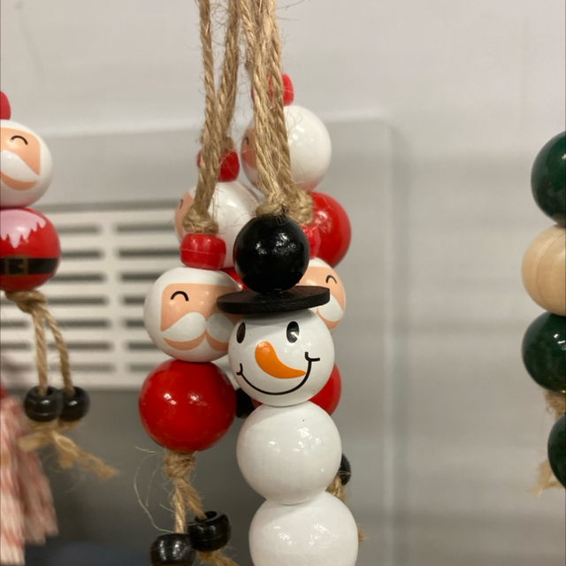 Wooden bead Christmas decorations