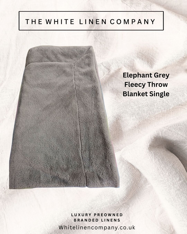 Elephant Grey Double Fleecy Blanket Throw