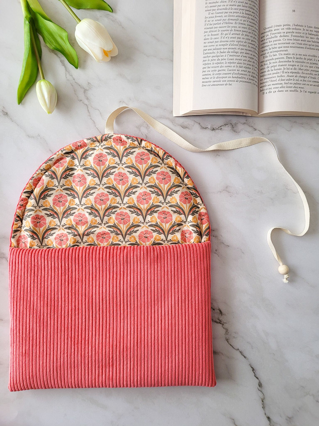 Pochette à livre Romy Velours corail