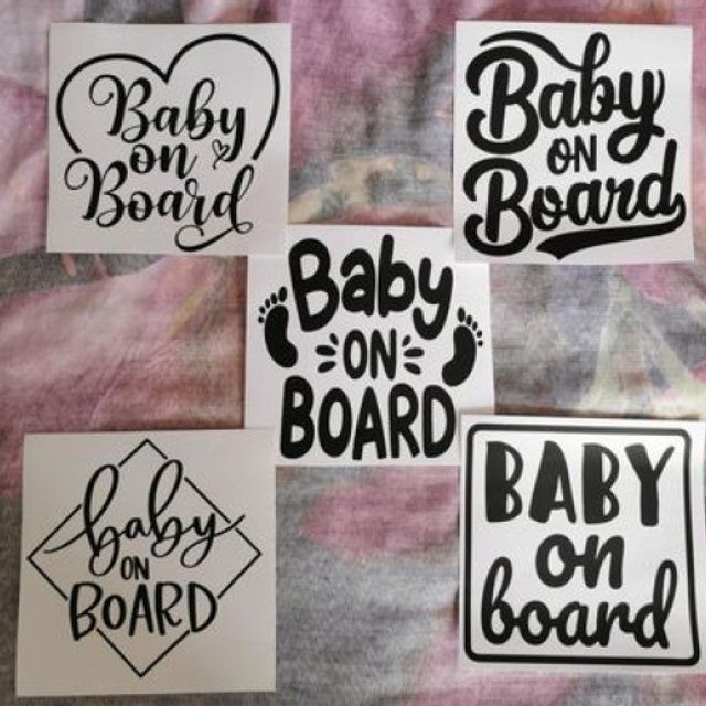 Baby On Board Car Sticker Decal - Window Sticker - Bumper Sticker - 5 Designs