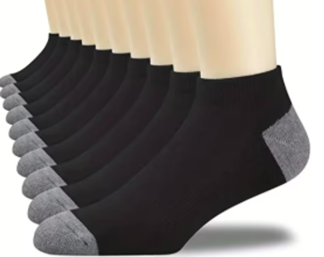 Herensokken set katoen 10 stuks zwart (maat 39 tm 44)