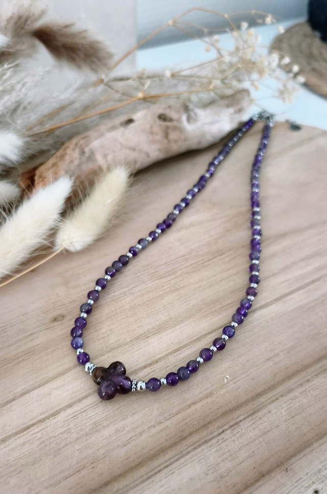 A Collier "Trèfle" Améthyste