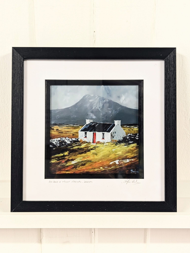 Mount Errigal and Cottage, Donegal. Framed Print.
