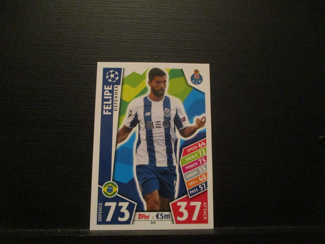 Felipe - UEFA Champions League Match Attax 2017/18 Original Trading Card #222