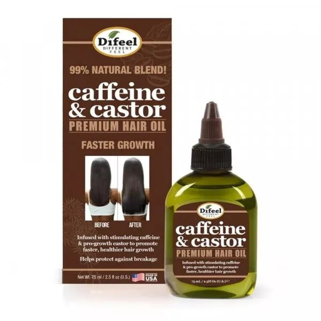 Difeel: Caffeine & Castor Hair Oil 2.5oz 