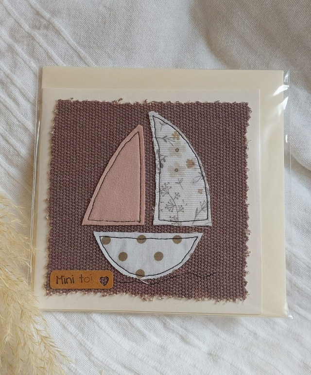 carte en tissu "petit bateau"