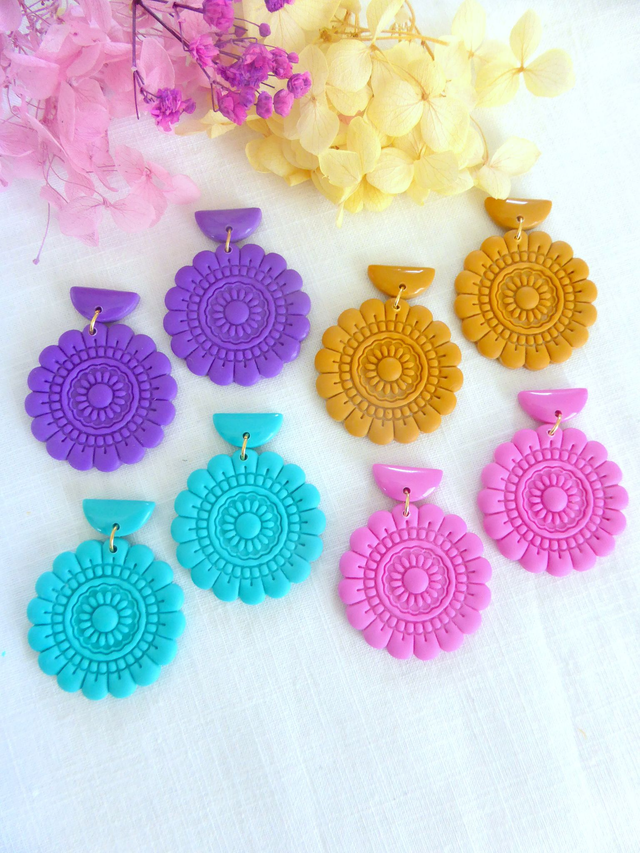 Boucles d'oreilles fleurs - Matin d'Opale