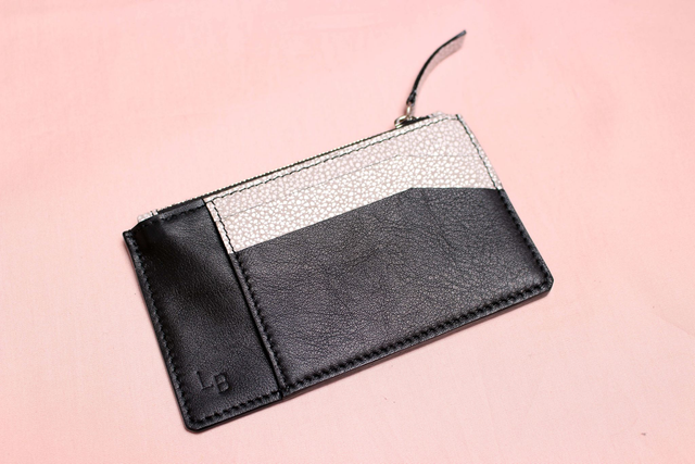 Porte Monnaie - Noir&amp;GrisCraquelé