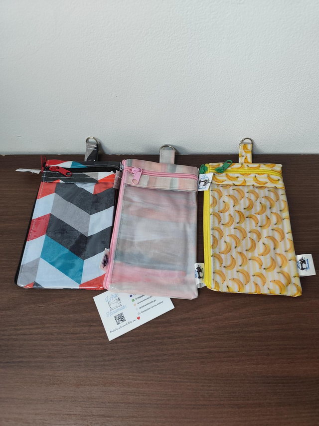 Bolsa telemóvel dupla plastificada 