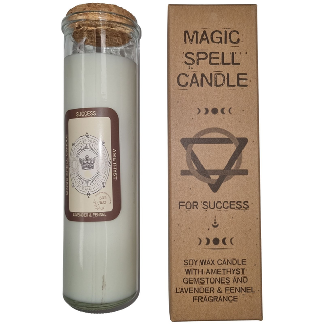 Bougie Magique - Succès - AMETHYST et parfum LAVANDE & FENOUIL 