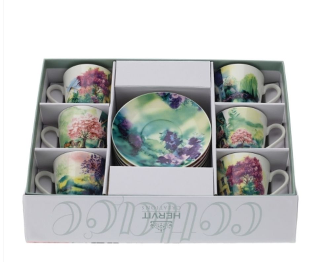 BOX 6 TAZZINE CAFFE&#039; COTTAGE ASS.8X6CM