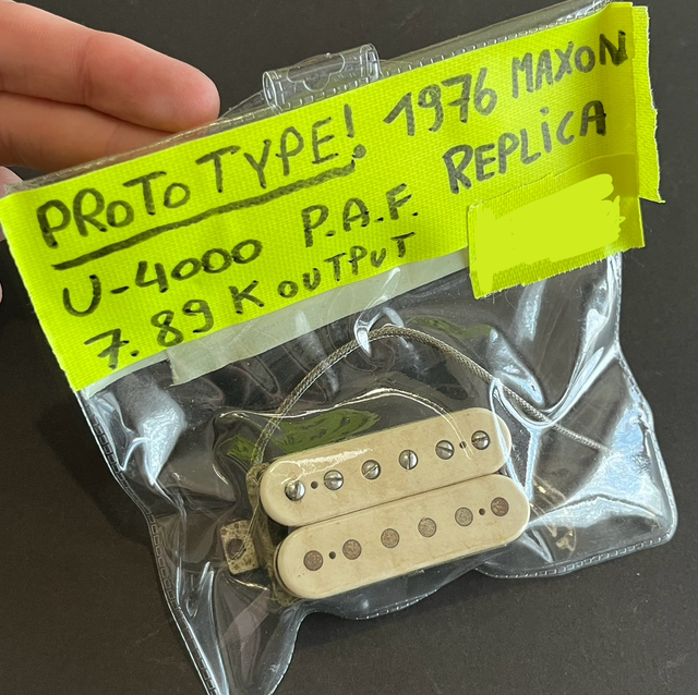  PROTOTYPE 1976 Maxon U1000 Humbucker ... Mythical &#039;59 Burst ... 7.60k PAF Replica White Cream Open Coil Bobbin (Lawsuit Japan) 