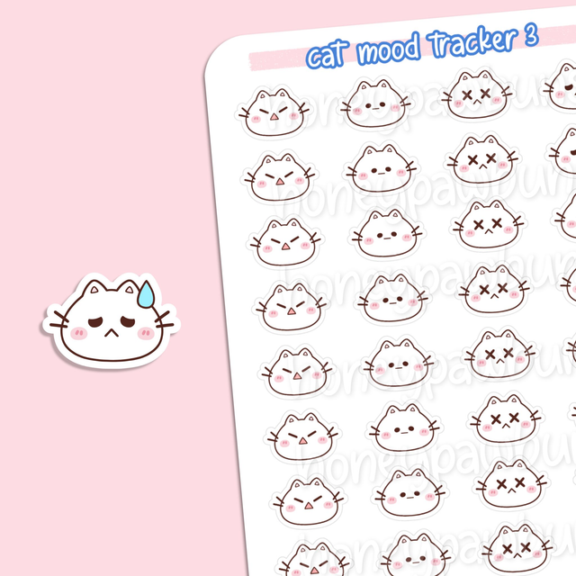 Katzen Stimmungstracker Nr. 3 Sticker Sheet - ST2311