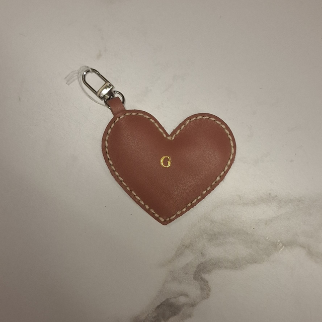 Large Heart Leather Keyring
