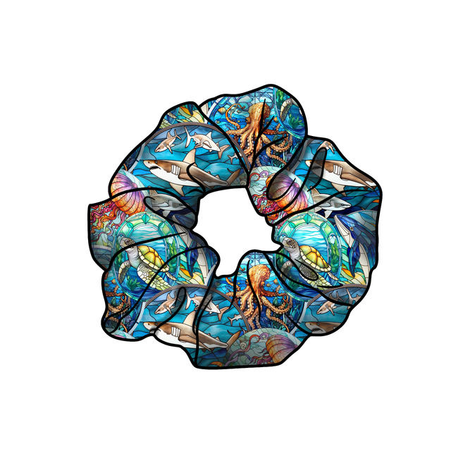 Dreamweaver 'Stained Glass Sealife' Hair Scrunchie