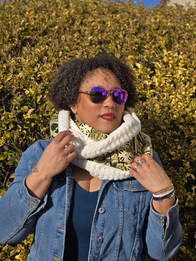 Bogolan vert crème - double