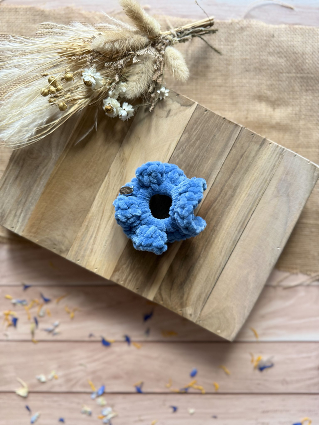 Chouchou tout doux bleu jean clair
