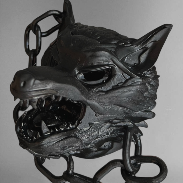 FENRIR - Décoration murale cabinet de curiosités Loup nordique 