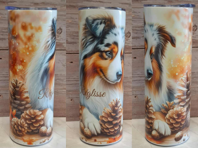 Gourde canette berger d automne personnalisé