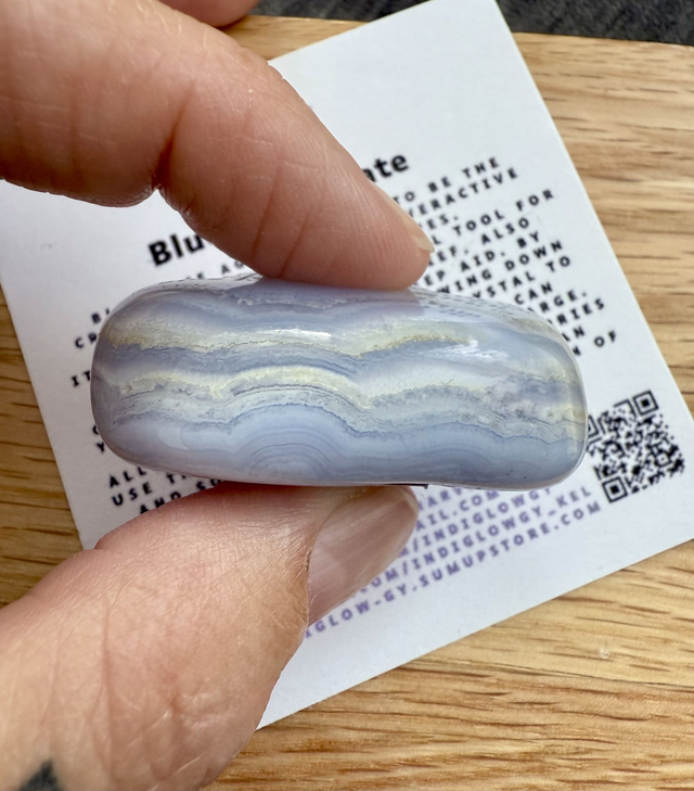 Blue Lace Agate Crystal Pebble