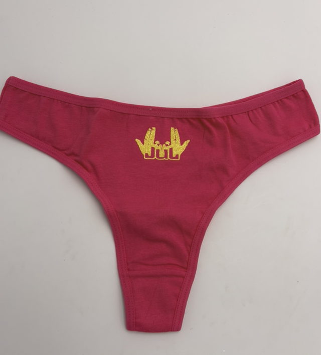 Tanga rose fuschia signe Jul jaune or phospho