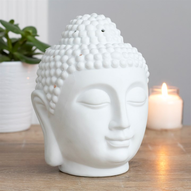 Large ceramic white Buddha burner
