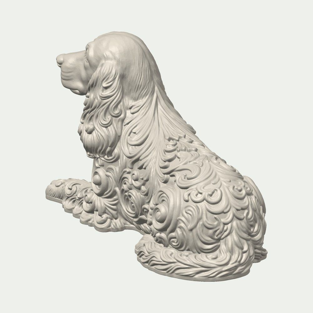 Lying English Cocker Spaniel Statue