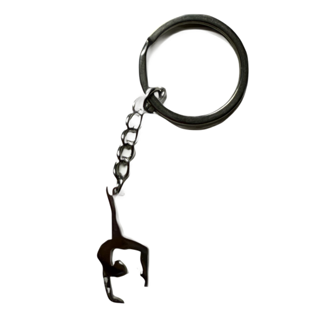 Acrobatics bridge silhouette Keyring