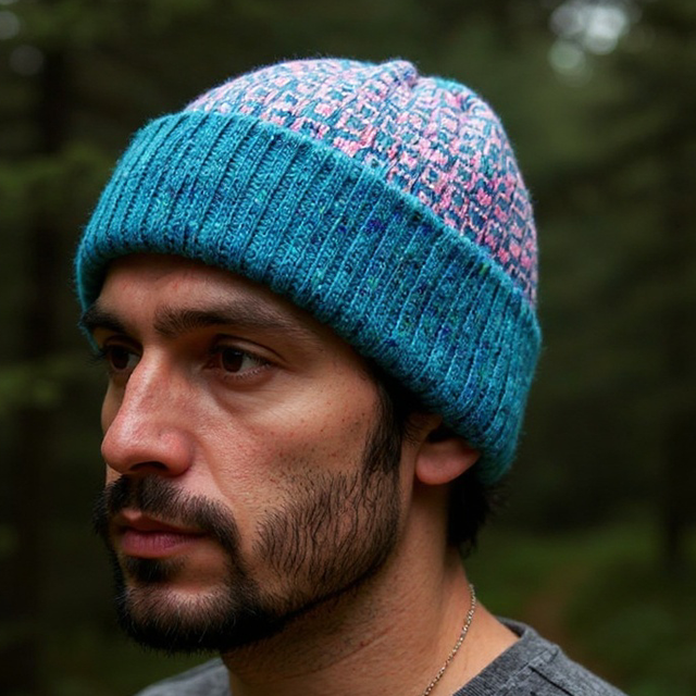 Soft Merino Wool Handmade Unisex Hat (Colour: Saltwater Taffy)