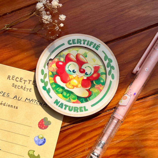 Magnet en bois -  Petit dej' du Pr.Kipik