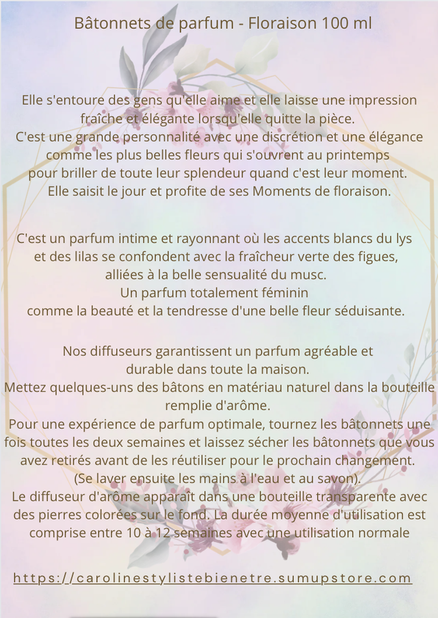 Bâtonnets de parfum - Floraison 