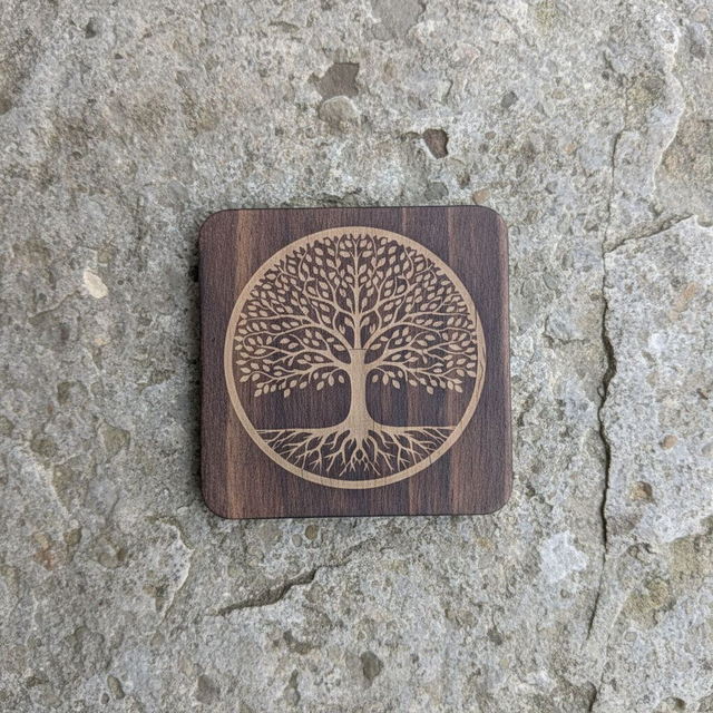 Square tree of life coaster