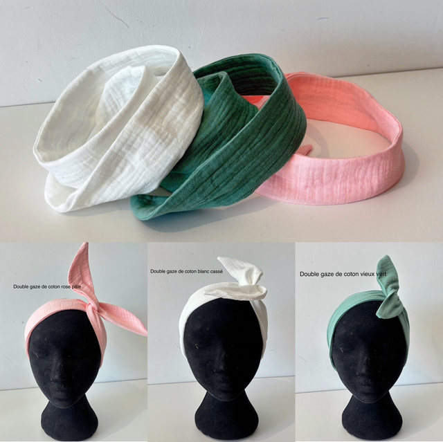 Bandeau rigide en double gaze de coton 