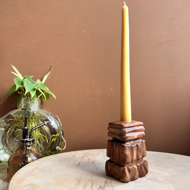 Archaic Cart Candleholder – Handmade Ceramic, Milk Fired 