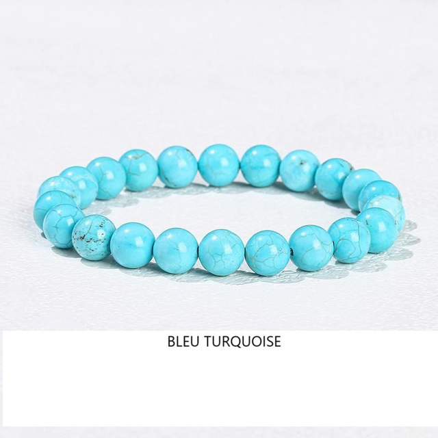 Bracelet en pierre naturelle Bleu Turquoise 10MM 