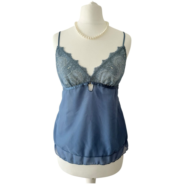 blue ice princess cut-out back babydoll cami  