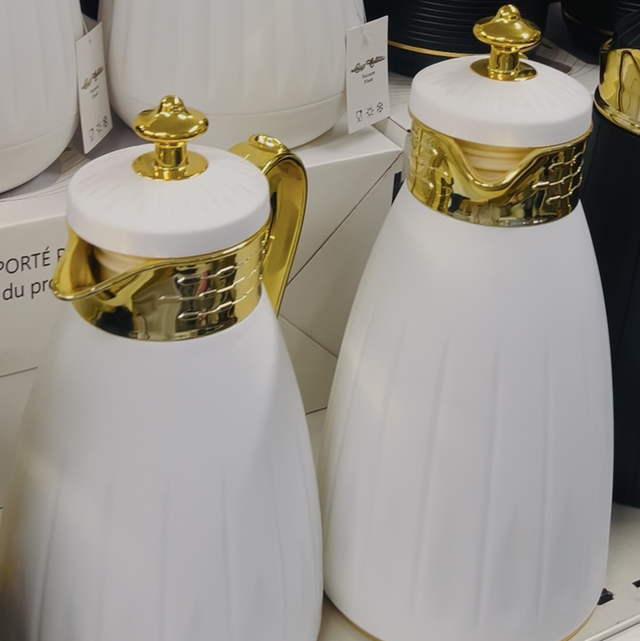 Thermos blanc/doré (0,6L/1L)-LUXURY