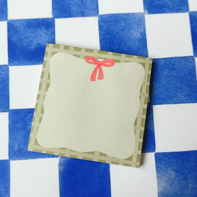 green bow - sticky notes