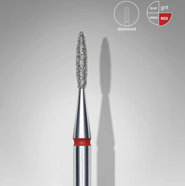 FORÊT À ONGLE DIAMANTÉ, « FLAMME » ROUGE 1,6mm - STALEKS PRO