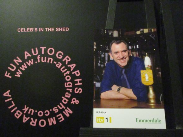 Anthony Audenshaw (Bob Hope) Original Emmerdale Yellow &amp; White Itv1 Logo Cast Card