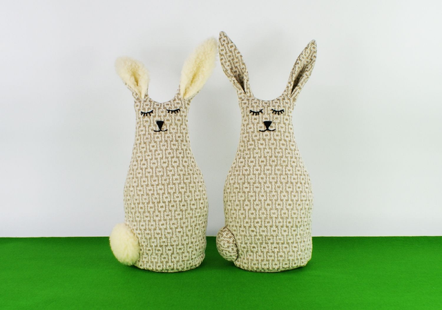Handmade Bunny Rabbit Doorstop, Handmade in UK, Unique Stylish Fabric Bookends, Easter Bunny Decor, Childs Room Decor