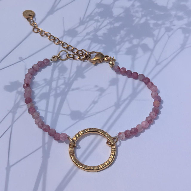 Bracelet Chiara en gemmes roses