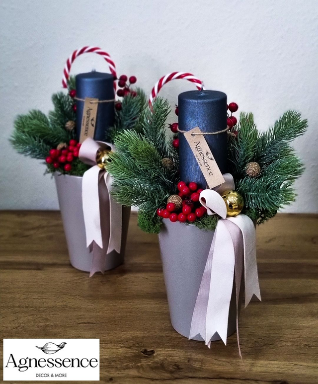 Cukorpálcikás kaspó - ünnepi asztaldísz