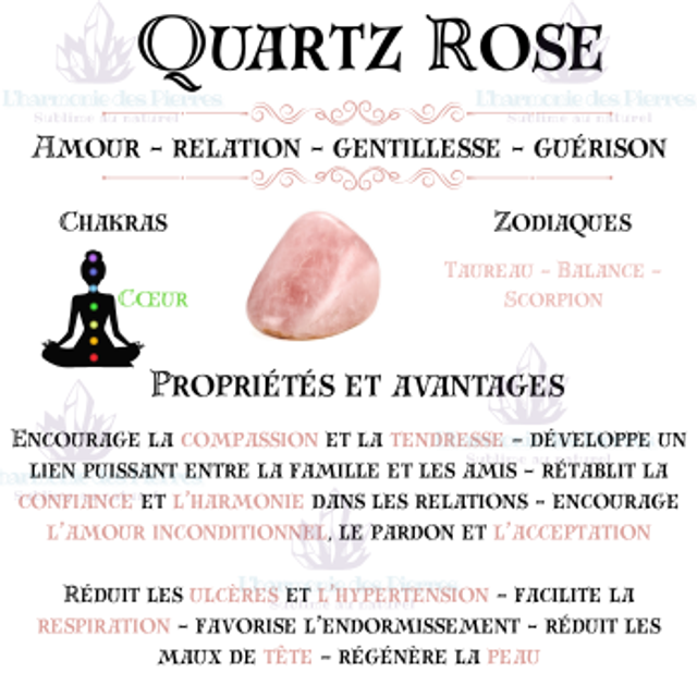 Bracelet en Quartz rose Qualité Extra