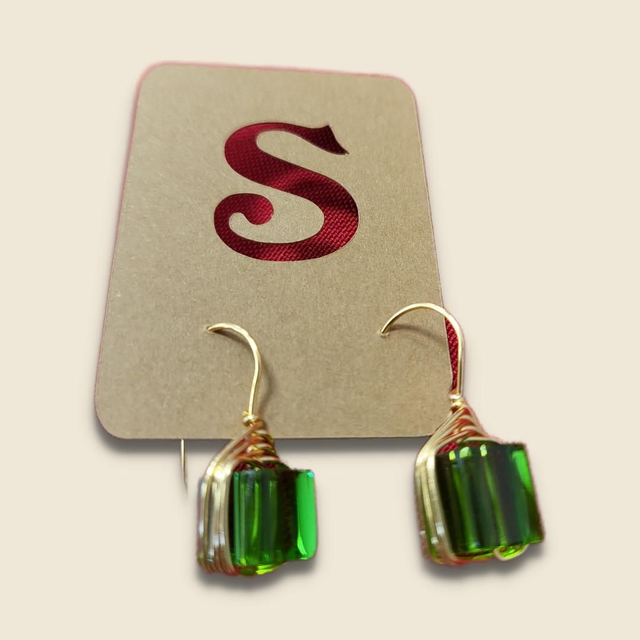 Aretes Cristal Cuadrado 