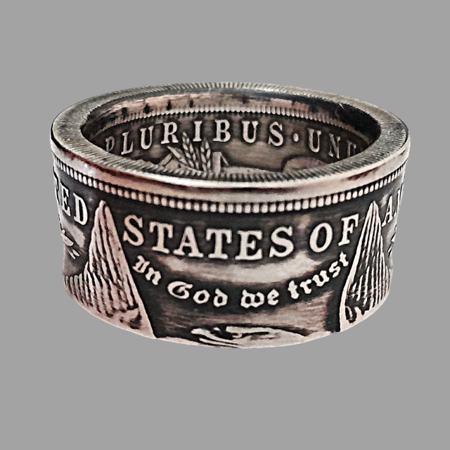 American Morgan One Dollar 1921 Coin Ring (90% Silver)
