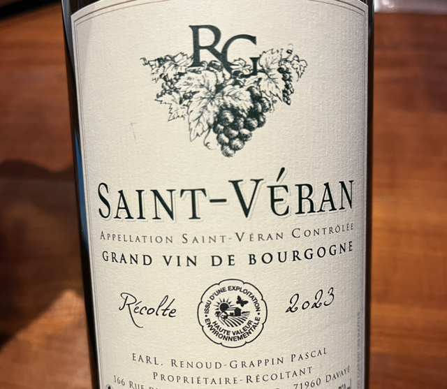 Saint véran Domaine Renoud Grappin 2023