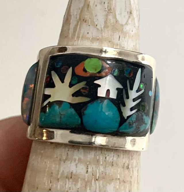 Bague Galaxy OCEAN STAR argent massif et pierres naturelles 