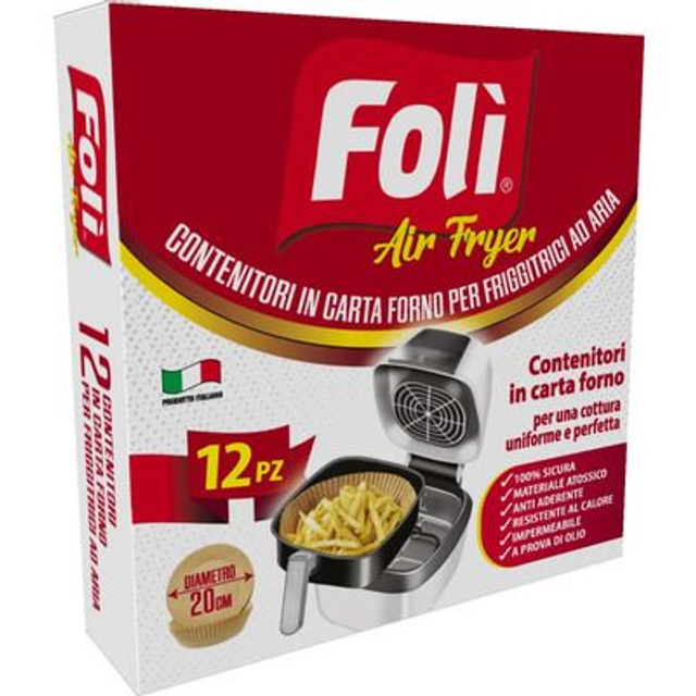 FOLI' CONTENITORI CARTA FORNO PER FRIGGITRICE/12PZ