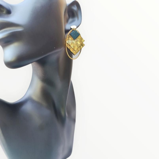 Boucles d’oreilles en cuir de poisson (saumon et truite) – Artisanat français